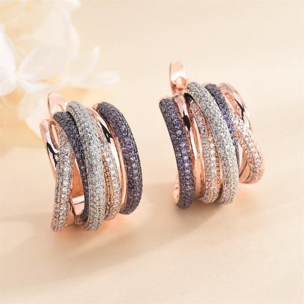 

Zircon Decor Earrings, Multicolor