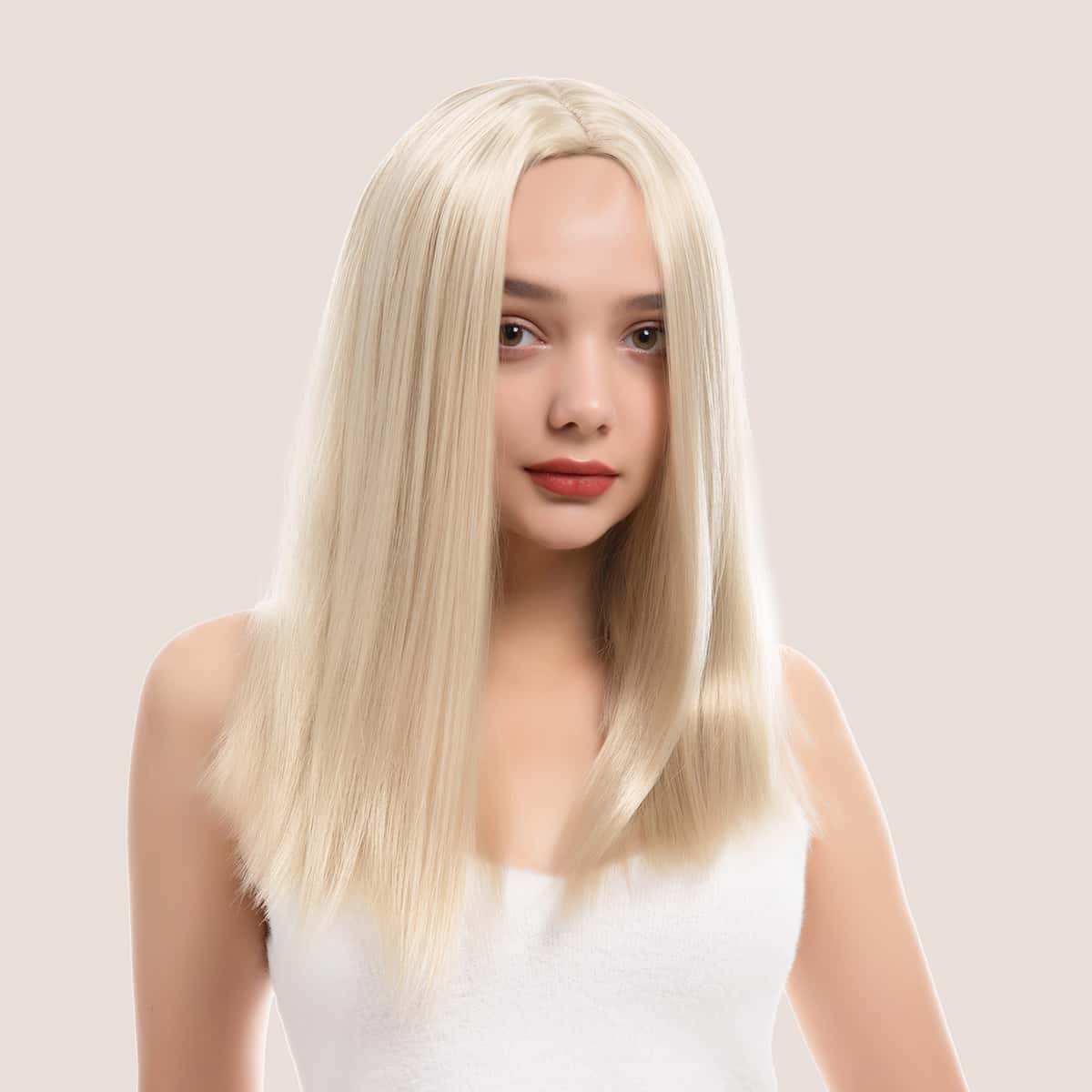 

Natural Long Straight Wig, Gold