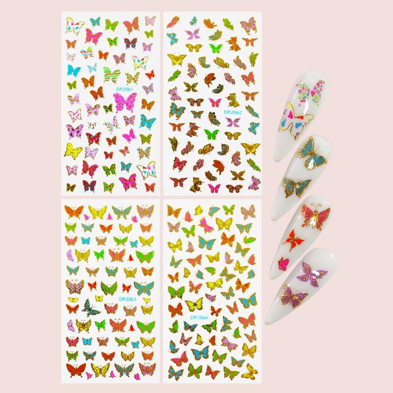 

4sheets Butterfly Nail Art Sticker, Multicolor