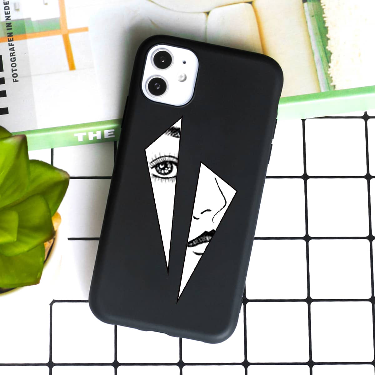 

Eye Print Phone Case, Black