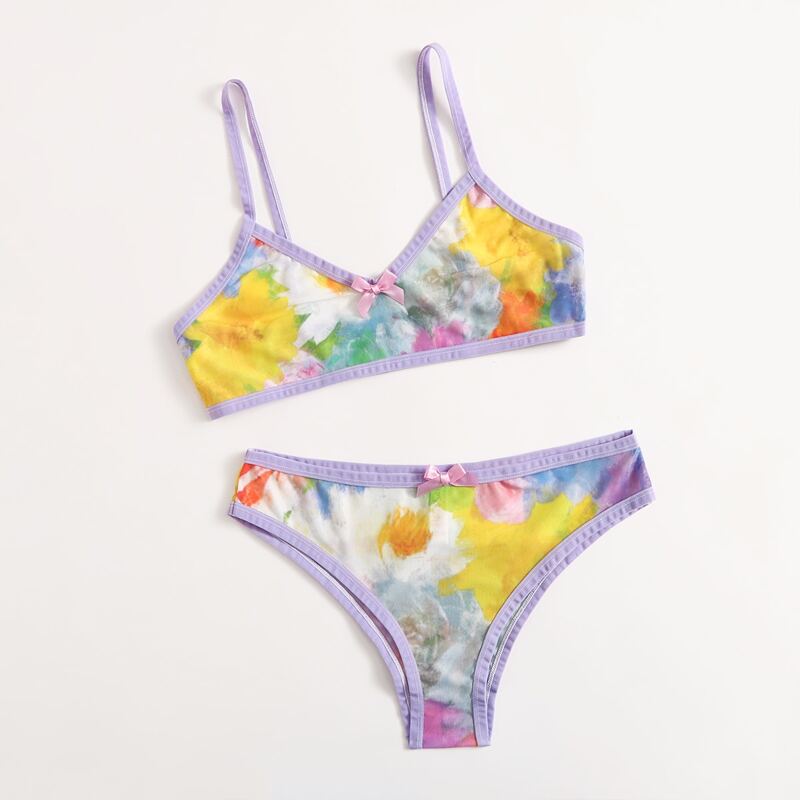 

Tie Dye Mesh Lingerie Set, Multicolor