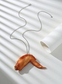 Chicken Wing Charm Necklace - Orange - View 2