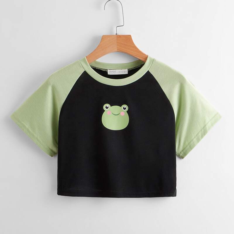 

Frog Graphic Colorblock Tee, Multicolor