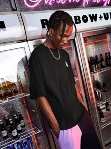 Manfinity RebelGame Men Fire Print Tee - Black - View 3