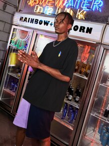 Manfinity RebelGame Men Fire Print Tee - Black - View 4