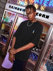 Manfinity RebelGame Men Fire Print Tee - Black - View 6