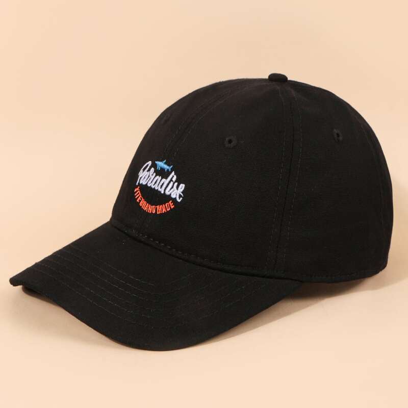 

Guys Letter Graphic Embroidery Baseball Cap, Black