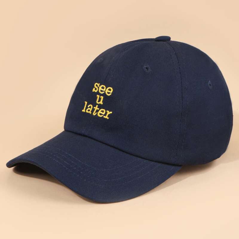 

Guys Slogan Graphic Embroidery Baseball Cap, Navy blue