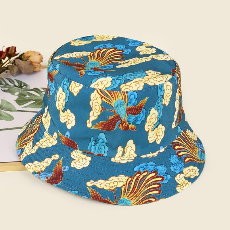 

Phoenix Print Reversible Bucket Hat, Multicolor