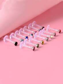 14 Cái/bộ Màu Ngẫu Nhiên Môi Bông Dành Cho Phụ Nữ Và Nam Giới, Punk Xuyên, một Cơ Thể Thời Trang Trang Sức Quà Tặng Cho Bất Kỳ Dịp Nào - Nhiều màu - Xem 2