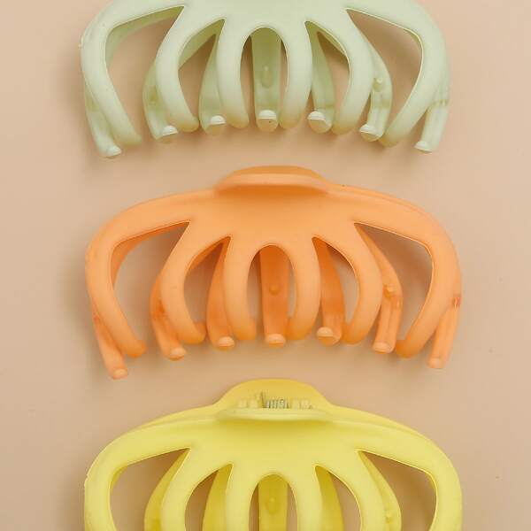 

3pcs Acrylic Hair Claw, Multicolor