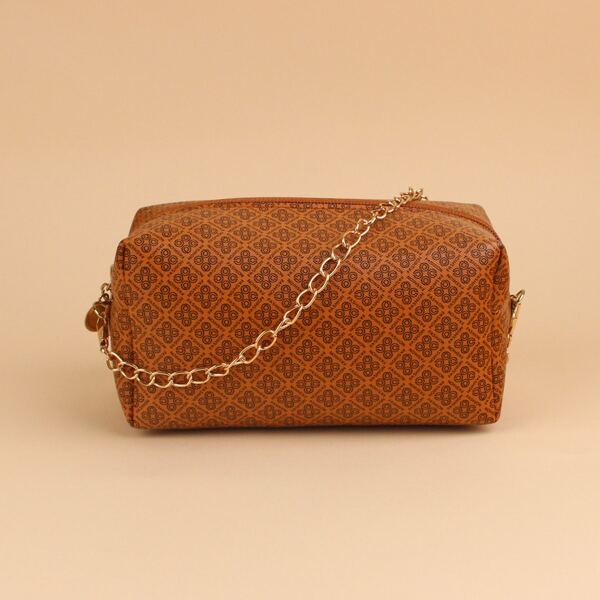 

Floral Graphic Chain Bag, Brown
