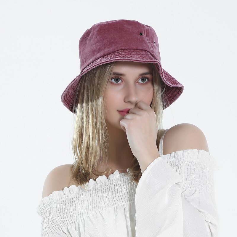

Solid Eyelet Bucket Hat, Dusty pink