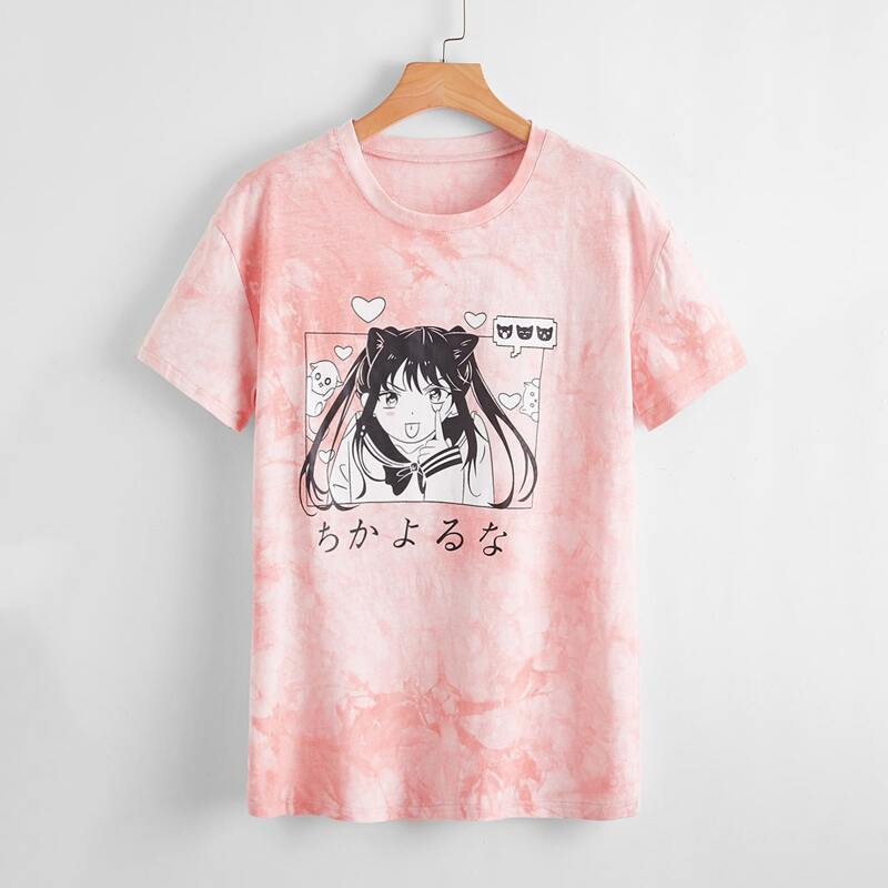 

Figure Graphic Tie Dye Tee, Pink