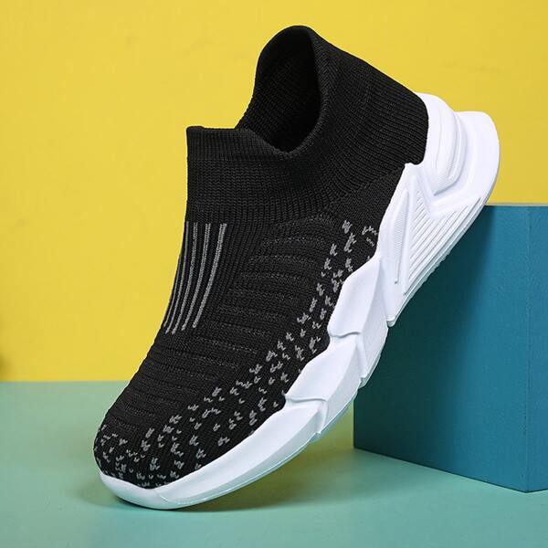 

Вязаный кроссовки для девочек, Чёрный