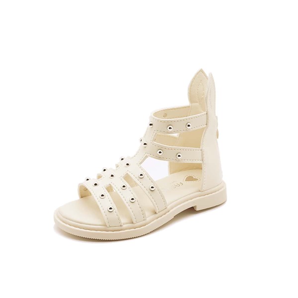 

Girls Studded Decor Gladiator Sandals, Beige