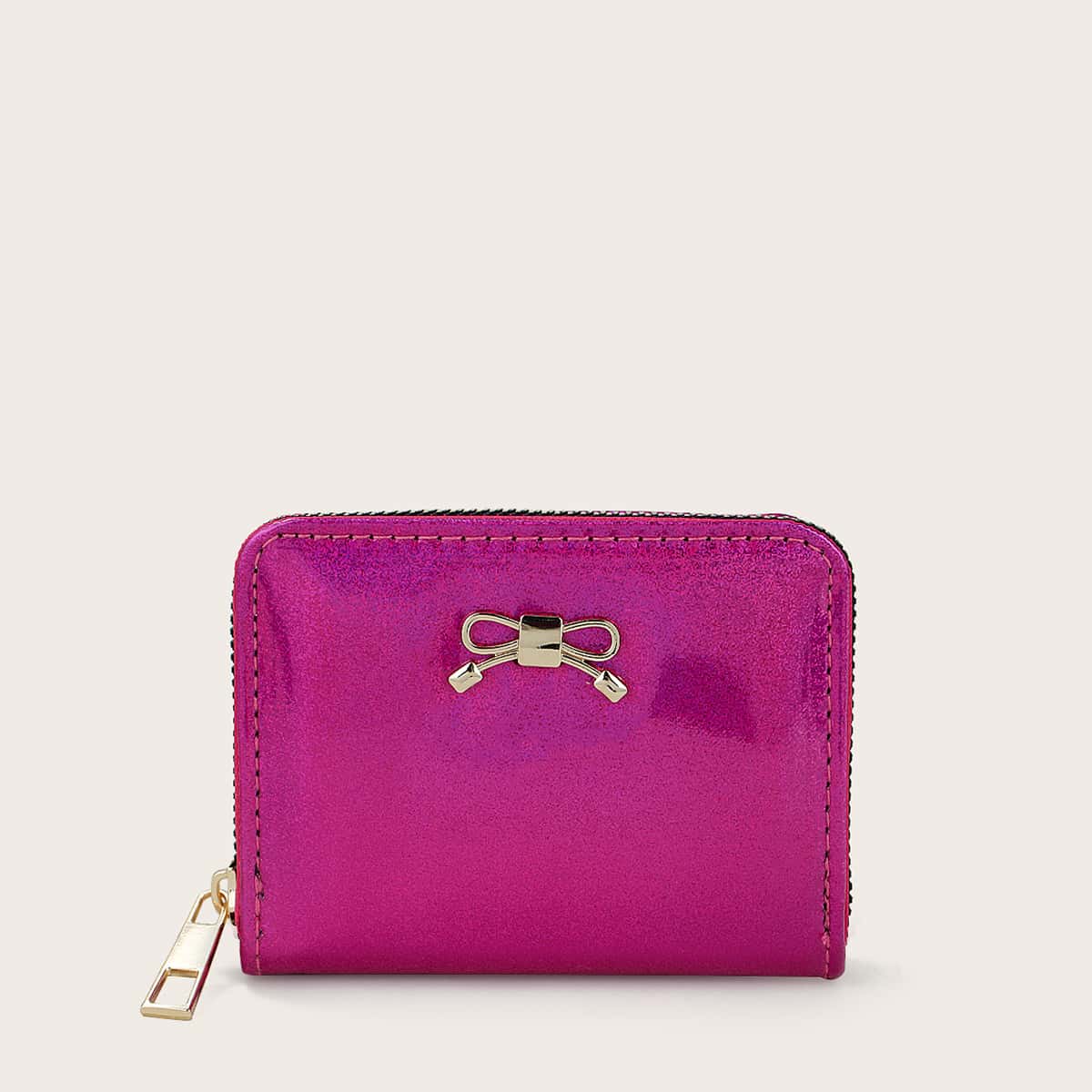 

Bow Zip Around Purse, Hot pink