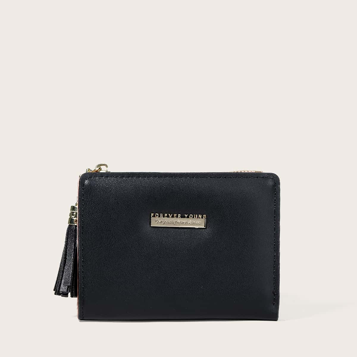 

Tassel Zip Purse, Black