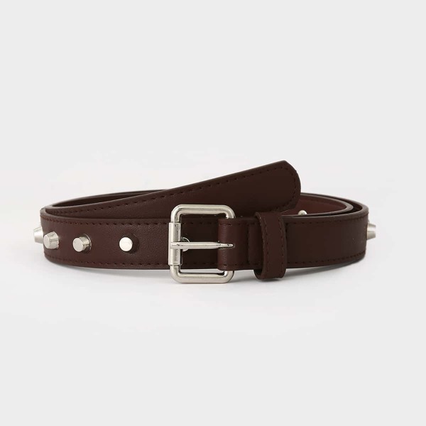 

1pc Simple Belt, Coffee brown