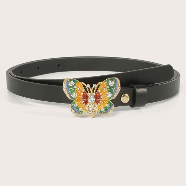 

Butterfly Shaped Buckle Belt, Black