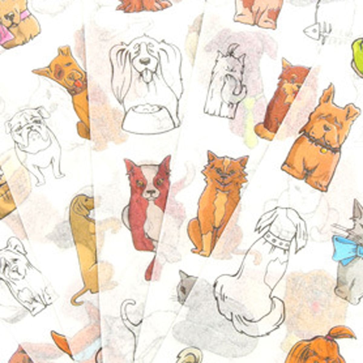 

6pcs Dog & Cat Graphic Sticker, Multicolor