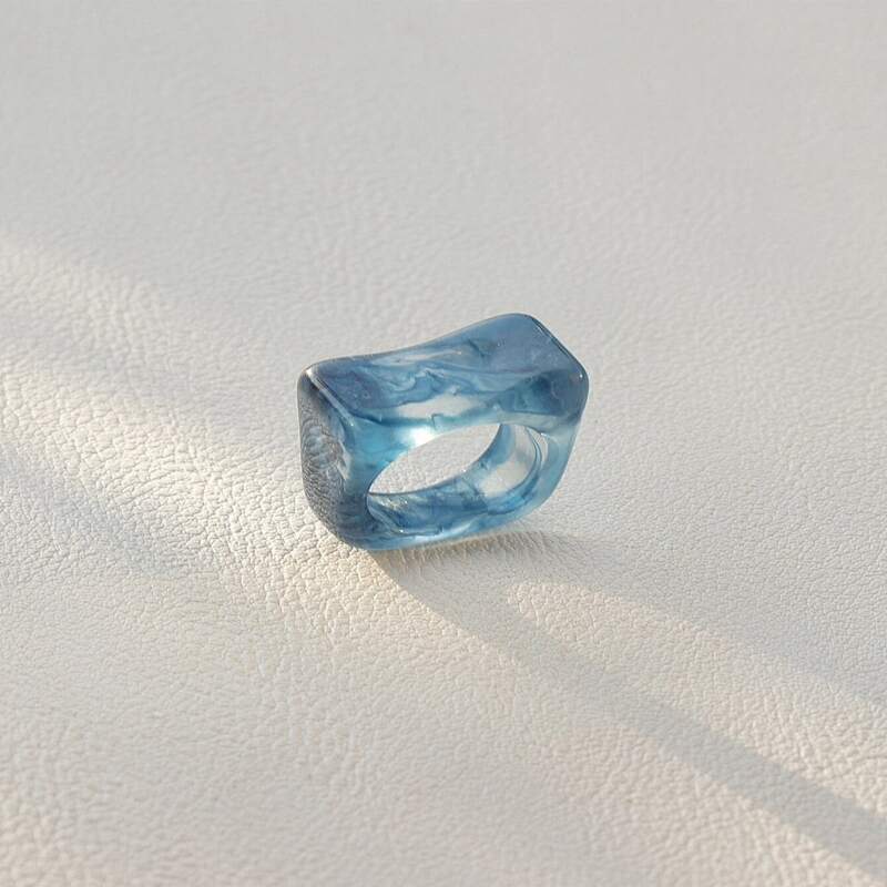 

1pc Resin Ring, Baby blue