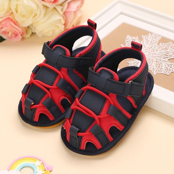 

Baby Boy Two Tone Velcro Strap Sandals, Navy blue