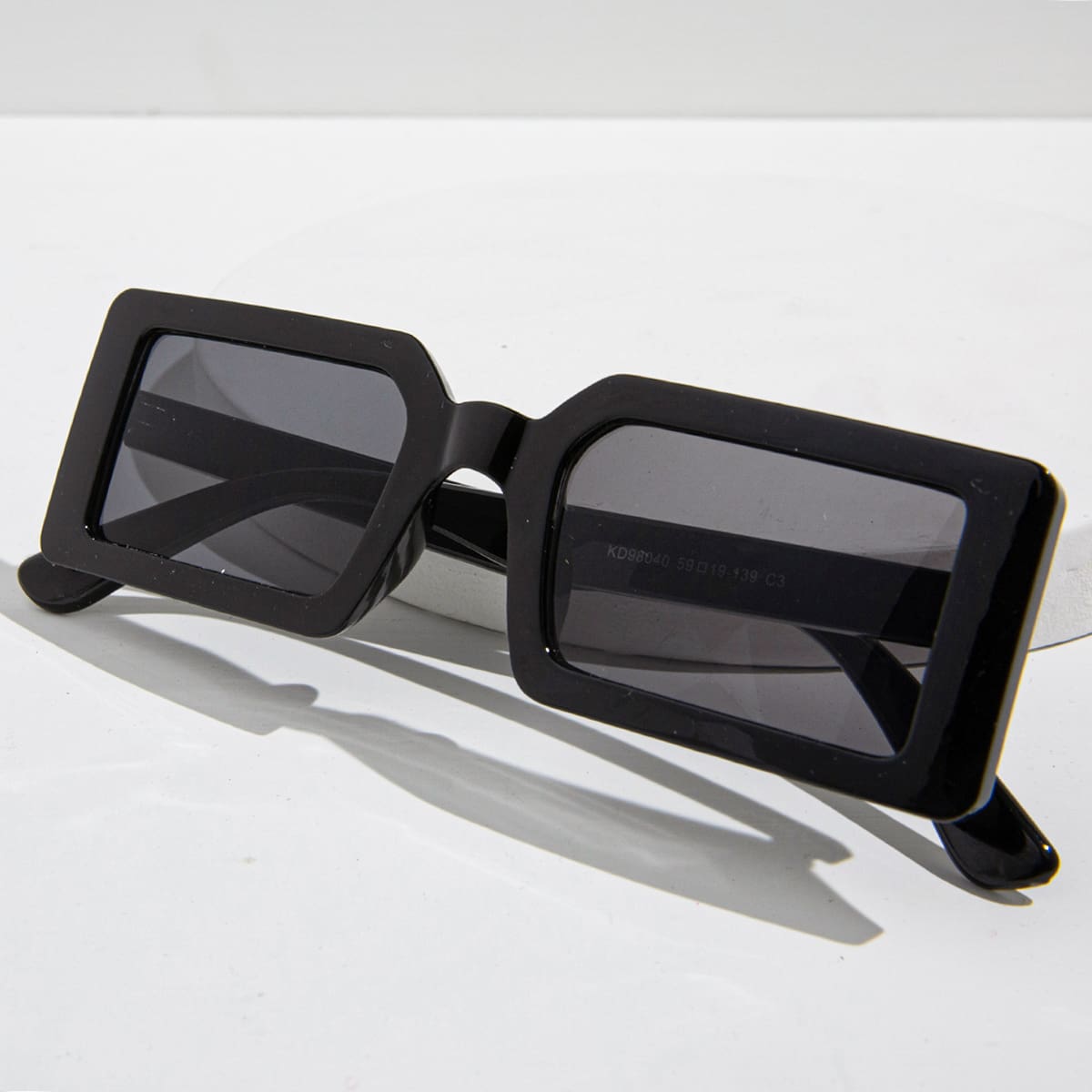 

Rectangle Frame Sunglasses, Black
