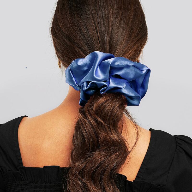 

1pc Satin Scrunchie, Navy blue