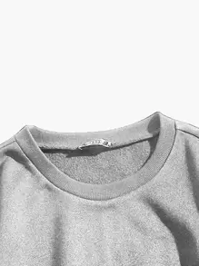 SHEIN Unity Letter Graphic Drop Shoulder Thermal Lined Sweatshirt - Grey - View 4