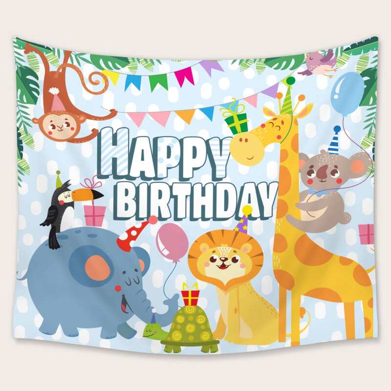 

Cartoon Animal Tapestry, Multicolor
