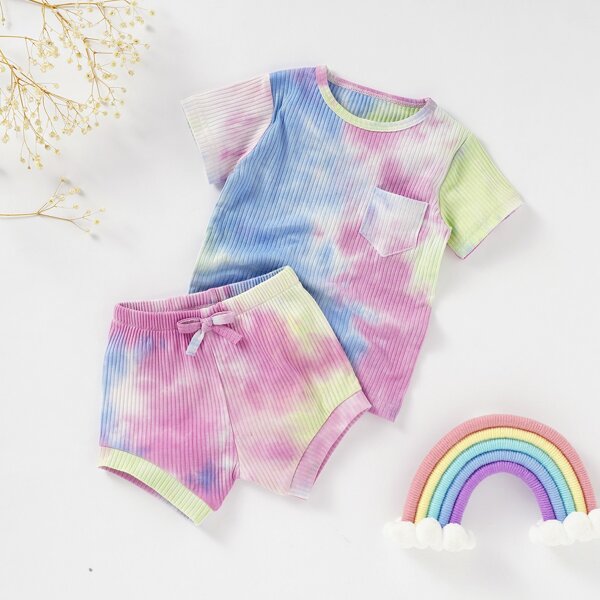 

Baby Unisex Tie Dye Tee & Shorts, Multicolor