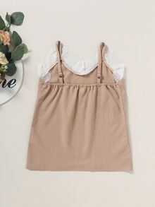 Top de tirantes ribete con encaje - Rosa vieja - Ver 2