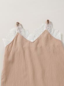 Top de tirantes ribete con encaje - Rosa vieja - Ver 4