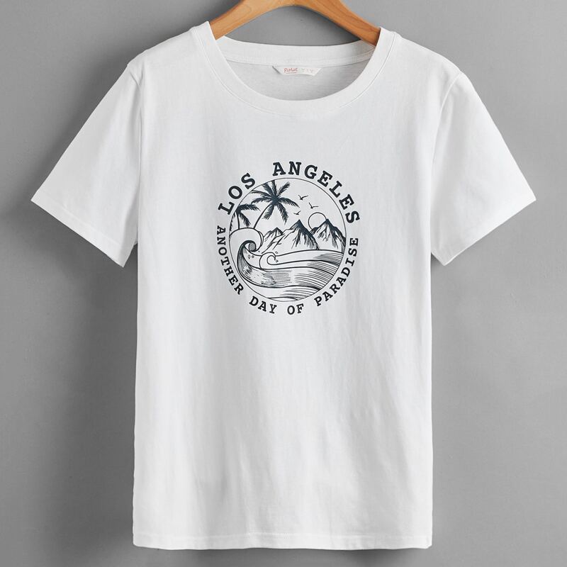 

Letter Wave Graphic Tee, White