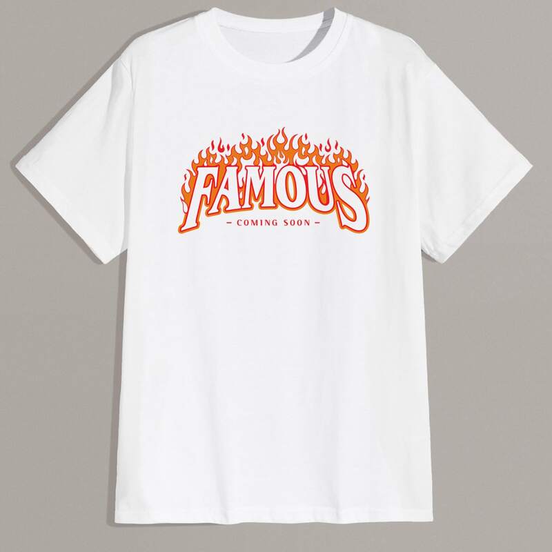 

Guys Letter Fire Graphic Tee, White