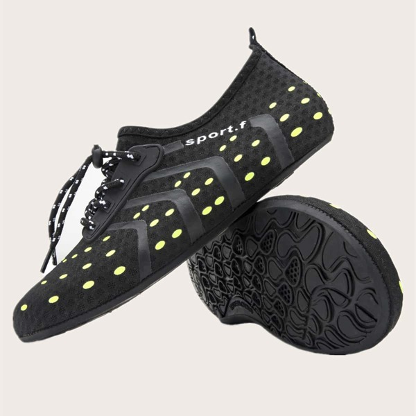 

Men Drawstring Front Water Shoes, Black