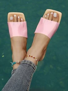 Sandalias chanclas de punta abierta transparente - Multicolor - Ver 1