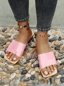 Sandalias chanclas de punta abierta transparente - Multicolor - Ver 3