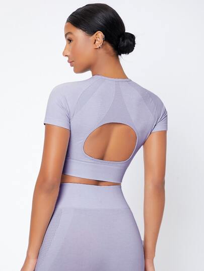 с разрезом Одноцветный Спортивные футболки и майки - Стильная спортивная одежда и аксессуары