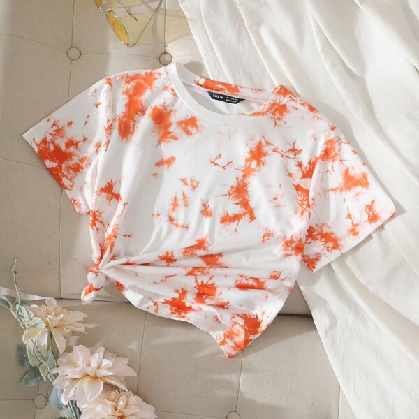 

Tie Dye Round Neck Tee, Multicolor