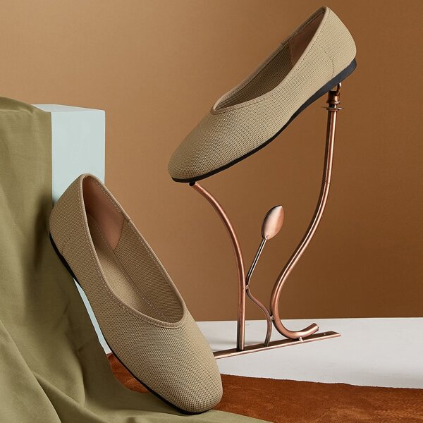 

Slip On Ballet Flats, Apricot
