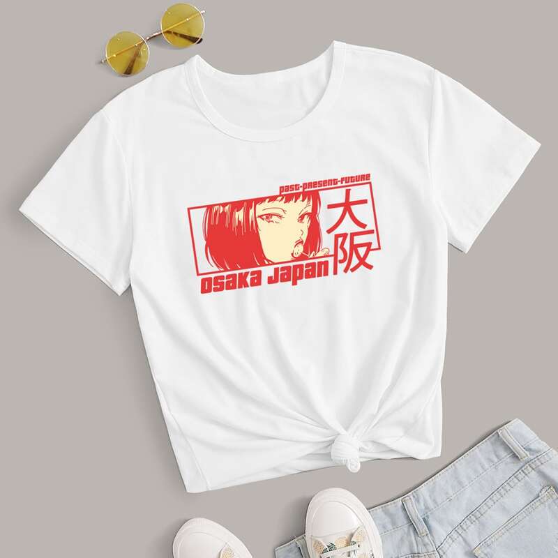 

Letter Figure Graphic Tee, White