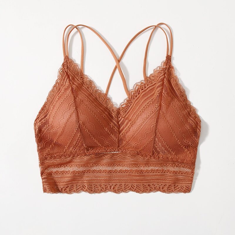 

Double Strap Lace Bralette, Burnt orange