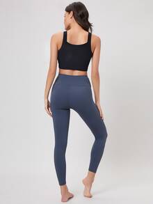 SHEIN Sujetador deportivo de soporte medio - Negro - Ver 3