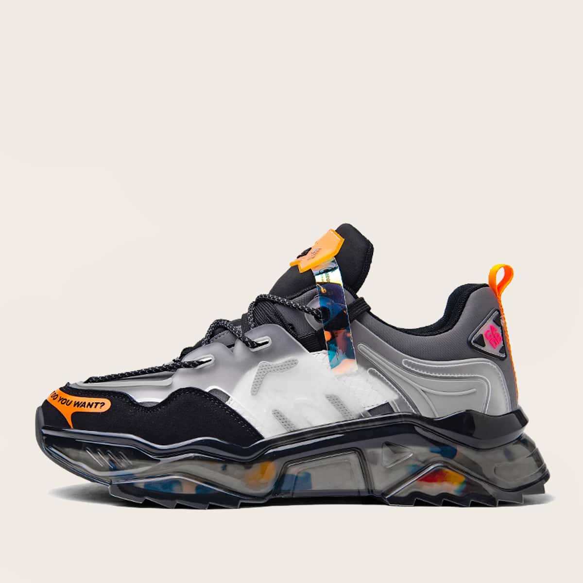 

Guys Colorblock Low Top Chunky Sneakers, Grey