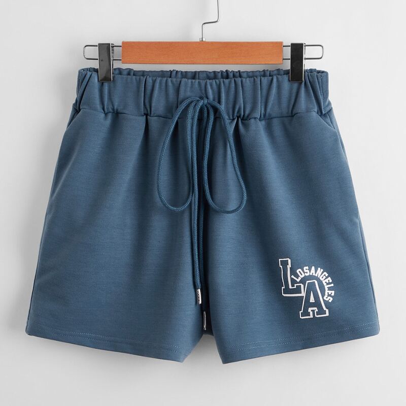 

Letter Track Shorts, Dusty blue