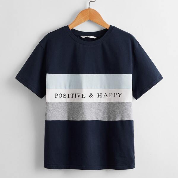 

Boys Letter Graphic Colorblock Tee, Multicolor
