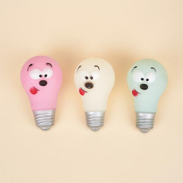 

1pc Bulb Shaped Random Pet Sound Toy, Multicolor