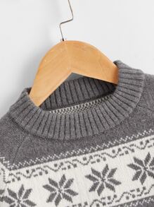 Toddler Girls Geo Print Raglan Sleeve Jumper - Grey - View 4